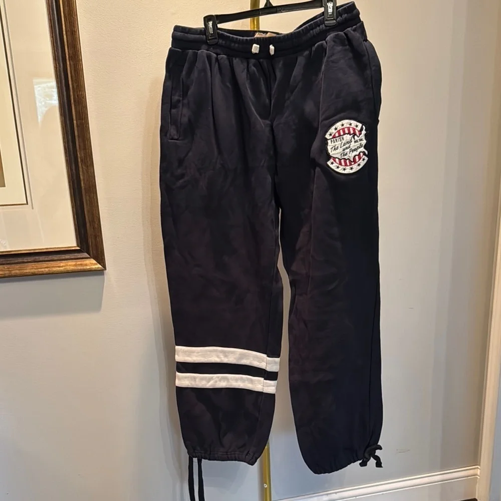 Parish nation Black Joggers with White Stripes EUC 4XL